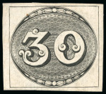 Stamp of Brazil » 1843 Bull's Eyes 1843, 30r black, intermediate impression, unused without