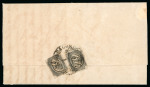 Stamp of Brazil » 1844-46 Slanting Figures 1844, 60r black, intermediate impression, two examples on entire from Rio