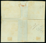 Stamp of Brazil » 1844-46 Slanting Figures 1844, 30r black, type IIa, worn impression, two on cover with "C./DO/SERRO." double circle in red