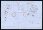 Stamp of Chile » Postal History 1864-66. Lot of 17 entire letters from Valparaiso, of which 13 with "PAID/AT/VALPARAISO" 