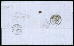 Stamp of Chile » Postal History 1864-66. Lot of 17 entire letters from Valparaiso, of which 13 with "PAID/AT/VALPARAISO" 