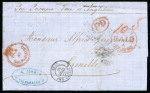 Stamp of Chile » Postal History 1864-66. Lot of 17 entire letters from Valparaiso, of which 13 with "PAID/AT/VALPARAISO" 