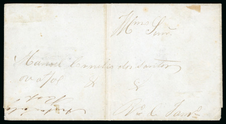 1843, 60r black, "semi-xiphopagus" on cover and unique usage from Pindaminhangaba
