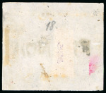 Stamp of Argentina 1858, Small Figures, 15c blue, one third used on piece at Gualeguaychú