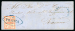 Stamp of Argentina 1858, Small Figure, 5c red, on cover from Paraná to Rosario