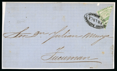 Stamp of Argentina » Argentine Confederation 1858, Small Figures, 5c red & 10c green, group of nine