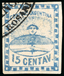 Stamp of Argentina » Argentine Confederation 1858-60, "Confederación" assembly of 27 stamps, mainly on fragments with a variety of usages.