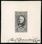 Stamp of Argentina » General issues 1889-91, "José de San Martín" 1p black, die proof