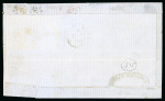 Stamp of Brazil » British Post Offices 1870 (April 2). Cover front from Rio de Janeiro to Montevideo, with 2d pl. 9 block of four