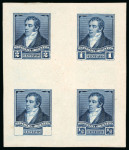 Stamp of Large Lots and Collections Argentina: 1892-95, "Tres Próceres", five reduced composite die proofs