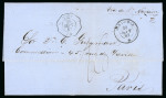 Stamp of Cuba 1863-64. A very interesting group of eight entire letters with French maritime postmarks