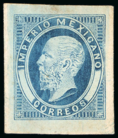 Stamp of Mexico Blue unfinished die proof 13c