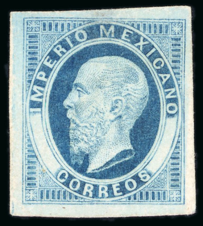 Stamp of Mexico Blue unfinished die proof  13c