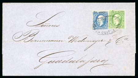 Stamp of Mexico Colima 50c + 13c lithographed on bicolor cover
