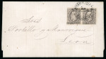 Stamp of Mexico Guanajuato 7c lithographed pair on cover  