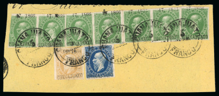 Stamp of Mexico Guanajuato 50c lithographed three color multiple on piece  