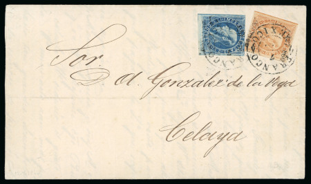 Stamp of Mexico Mexico 13c + 25c engraved on bicolor cover