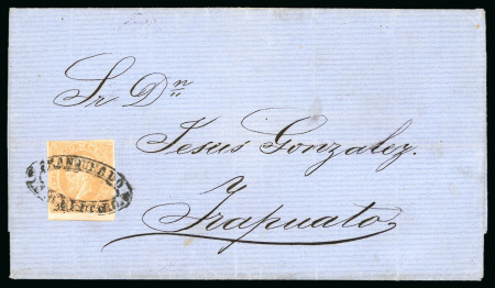 Stamp of Mexico Mexico 25c lithographed Mexico Name Only cover from Queretaro to Irapuato 