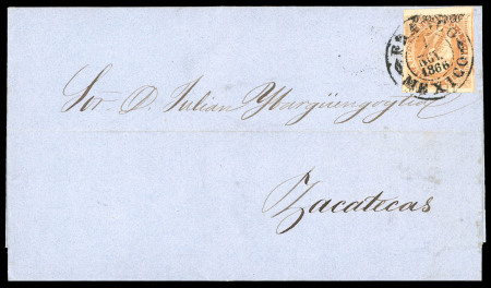 Stamp of Mexico Mexico 25c engraved Mexico Name Only cover to Zacatecas