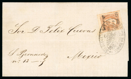 Stamp of Mexico Morelia 25c engraved on stagecoach diligencias cover