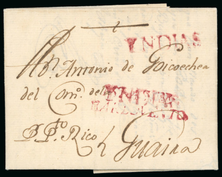 Stamp of Cuba 1773-1860 An extraordinary postal history assembly containing 78 items