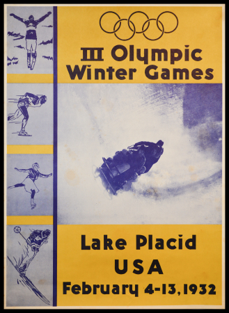 Stamp of Olympics » The Bob Christianson Collection of Olympic Posters 1932 Lake Placid official poster, 45x73cm, showing