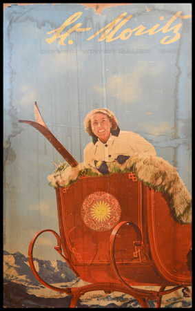 Stamp of Olympics » The Bob Christianson Collection of Olympic Posters 1940 St. Moritz official poster, 54x102, with "St Moritz / Olympic Winter Games 1940" 