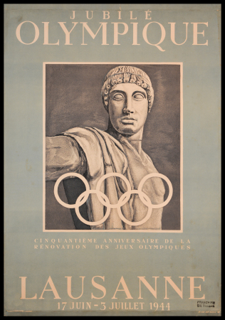 Stamp of Olympics » The Bob Christianson Collection of Olympic Posters 1944 Olympic Jubilee (Jubilé Olympique) offiical poster,