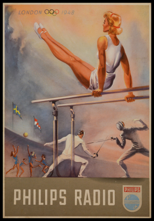 Stamp of Olympics » The Bob Christianson Collection of Olympic Posters 1948 London Olympics advertising poster by Philips Radio