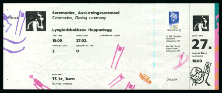 Stamp of Olympics » 1994 Lillehammer 1994 Lillehammer group of 157 unused tickets, with duplication