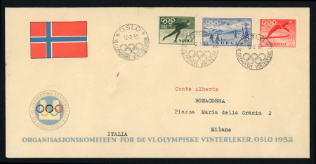 Stamp of Olympics » 1952 Oslo 1952 (Feb 12) Organising Committee printed envelope