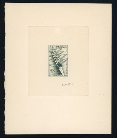 Stamp of Olympics » 1948 London Monaco: 1948 Olympic issue group of 37 die proofs, with the set in black 