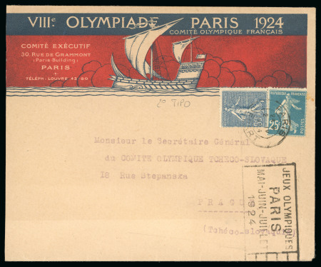 Stamp of Olympics » 1924 Paris » Covers and Cancellations 1924 (Apr 2) France Olympic Committee printed envelope