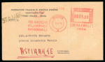 Stamp of Olympics » 1956 Cortina d'Ampezzo 1956 Cortina group incl. Italian Athletics Federation printed envelope with Olympic Games advertising machine frank