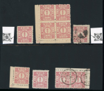 Stamp of Japan » 1875, Cherry Blossoms Changed colours/sizes, with syllabics 1875, 20 sen red, syllabic 8 (chi), a selection of ten stamps including seven unused