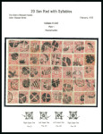 Stamp of Japan » 1875, Cherry Blossoms Changed colours/sizes, with syllabics 1875, 20 s1875, 20 sen red, syllabic 8 (chi), plate 1, sheet reconstruction of 40