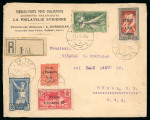 Stamp of Olympics » 1924 Paris » Covers and Cancellations Syria: 1925 (Feb 17) Envelope sent registered to the USA with surcharged Olympic set