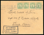 Stamp of Olympics » 1912 Stockholm » Roller Machine Cancels 1912 group of four covers with the bilingual "OLYMPISKA SPELEN I STOCKHOLM / OLYMPIC GAMES OF STOCKHOLM / 29 JUNI - 1912 - 22 JULI" 