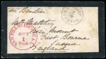 Stamp of Japan » 1874, Cherry Blossoms, Native Paper, with syllabics 1873, USPO Yokohama inner envelope of the double-envelope system