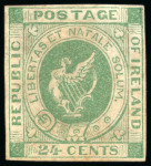 Stamp of Ireland » Forerunners (L1-L45) 1865-67, Fenian Issue 24c deep green, touched to close