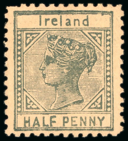 Stamp of Ireland » Forerunners (L1-L45) 1893, Colonial Design 1/2d grey-green, roughly perforated