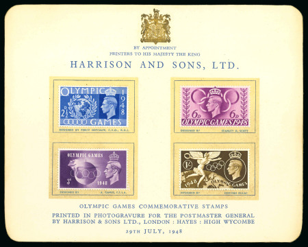 Stamp of Olympics » 1948 London 1948 London group of stamps incl. set on two different Harrison & Sons presentation cards