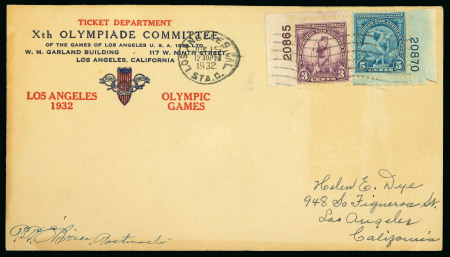 Stamp of Olympics » 1932 Los Angeles 1932 Los Angeles and Lake Placid group of covers and stamps