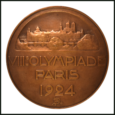 Stamp of Olympics » 1924 Paris » Memorabilia 1924 Paris participation medal, 55mm, bronze, including orignal box