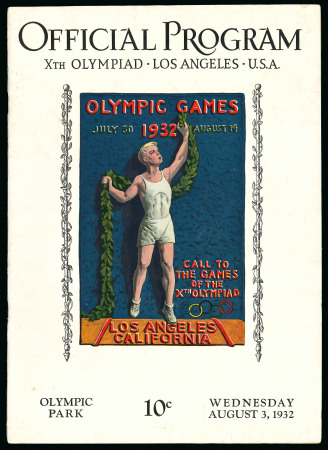 Stamp of Olympics » 1932 Los Angeles 1932 Los Angeles official programme for August 3rd