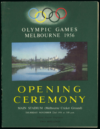 Stamp of Olympics » 1956 Melbourne 1956 Melbourne Opening Ceremony programme, plus two news releases