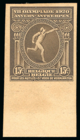 Stamp of Olympics » 1920 Antwerp 1920 and 1921 Olympic issue group, incl. 1920 imperf. set, Specimen set etc.