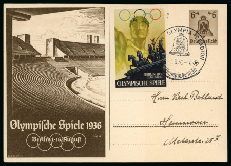 Stamp of Olympics » 1936 Berlin » Special Postmarks 1936 Berlin collection of covers, cards, cancels, pieces, vignettes and booklets