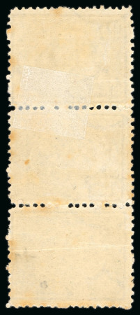 10pa pale lilac, perf. 12 1/2 x 13 1/2, mint vertical strip of three, showing one vertical TÊTE-BÊCHE pair