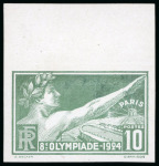 Stamp of Olympics » 1924 Paris » Issued Stamps and Varieties 1924 Olympics stamp group, incl. early state proof, set of imperfs, etc.